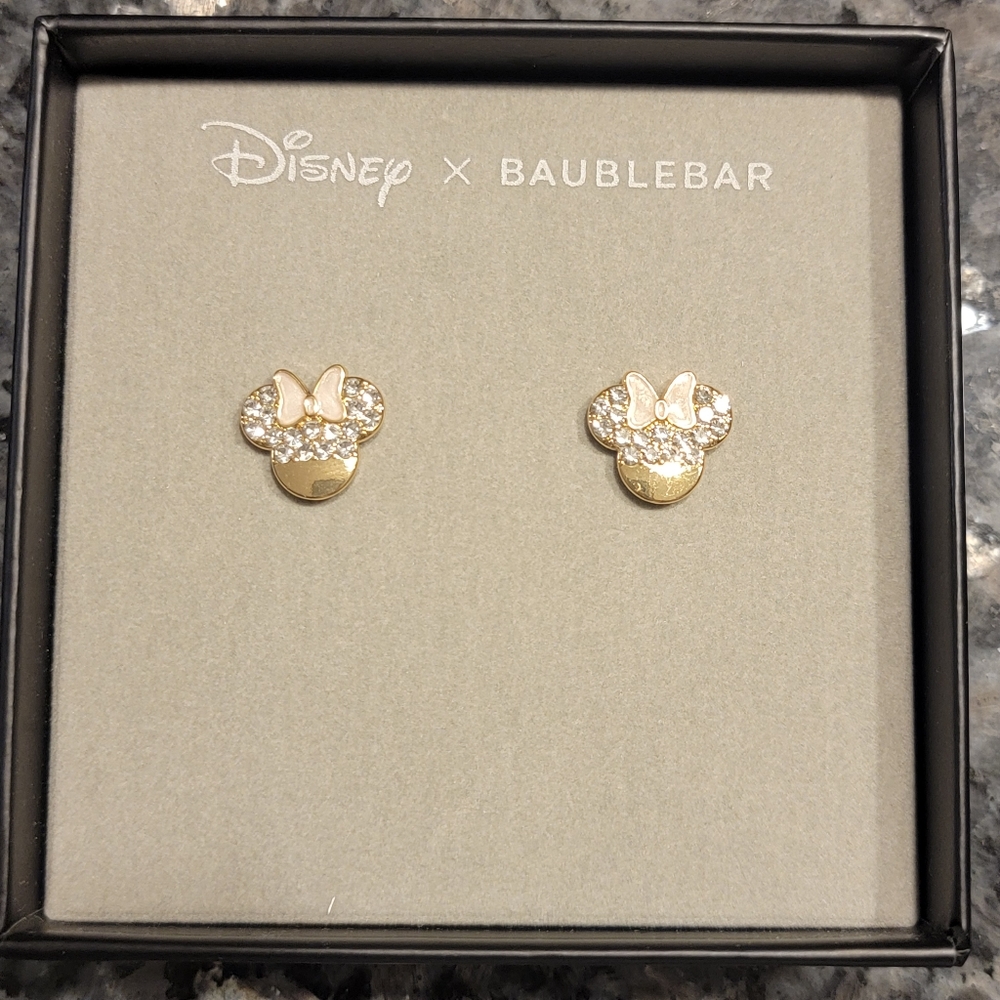 Disney x Baublebar Minnie Mouse Stud Earrings NWT